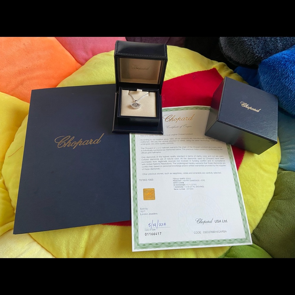 Chopard All Seeing Eye Diamond 14k Gold Necklace